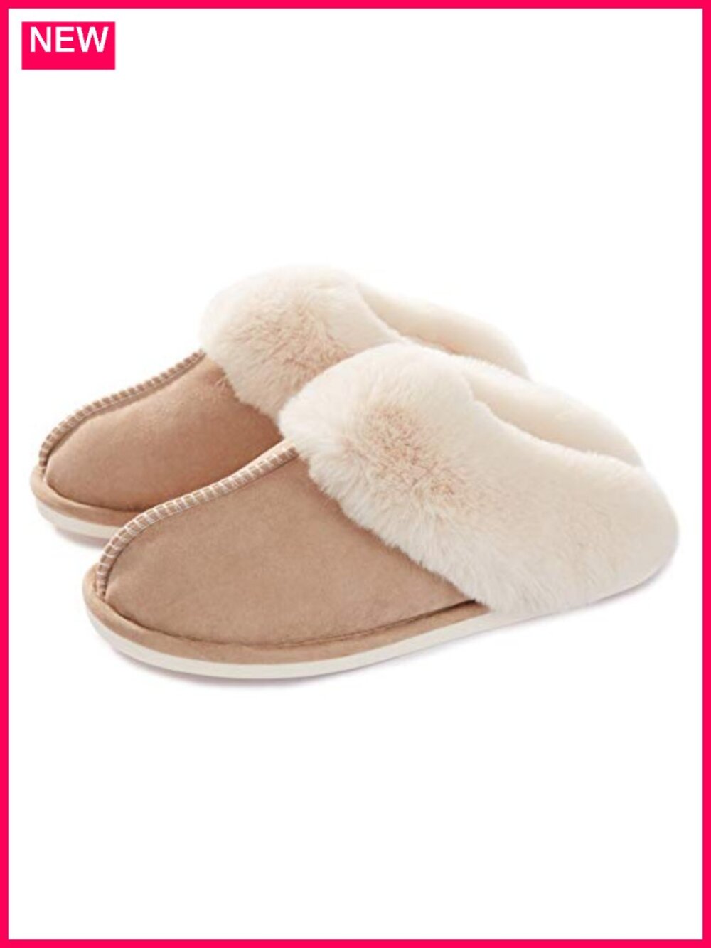 Fluffy Memory Foam Slip On Slippers with Anti-Skid Sole for Indoor Outdoor